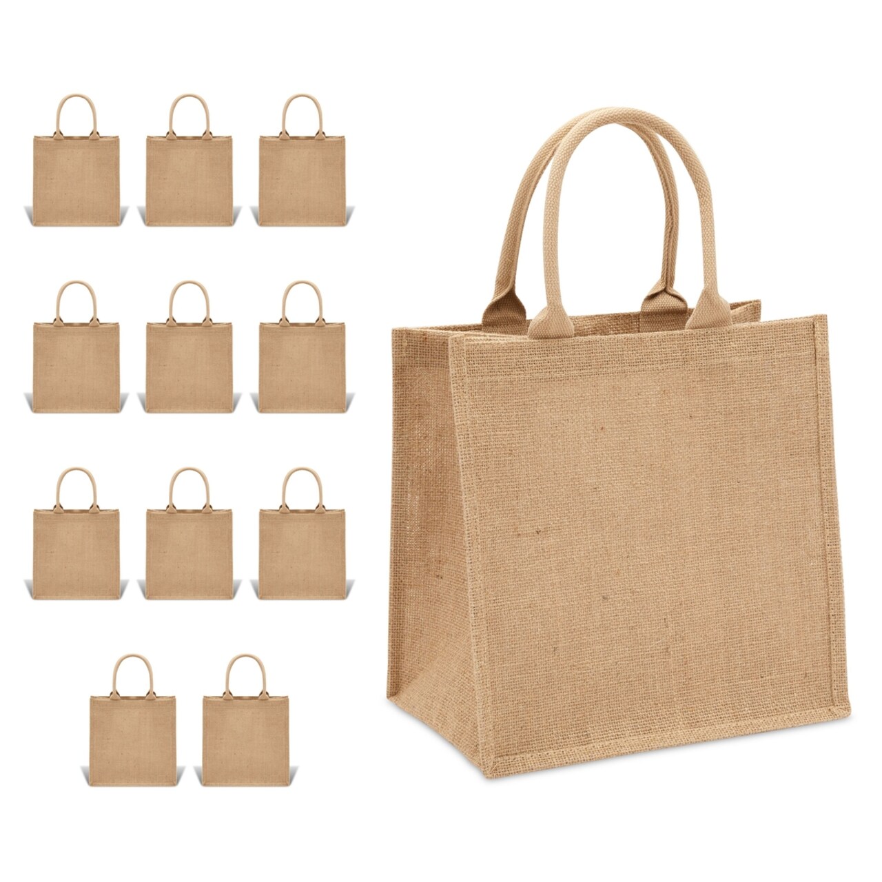 Burlap tote top